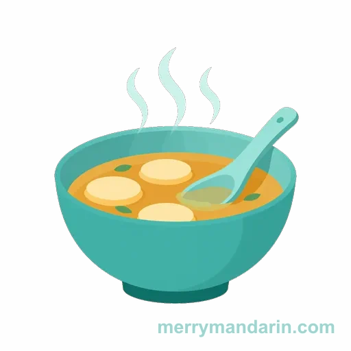 A bowl of soup ready to eat