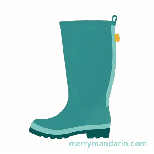 A tall rain boot with a ridged sole