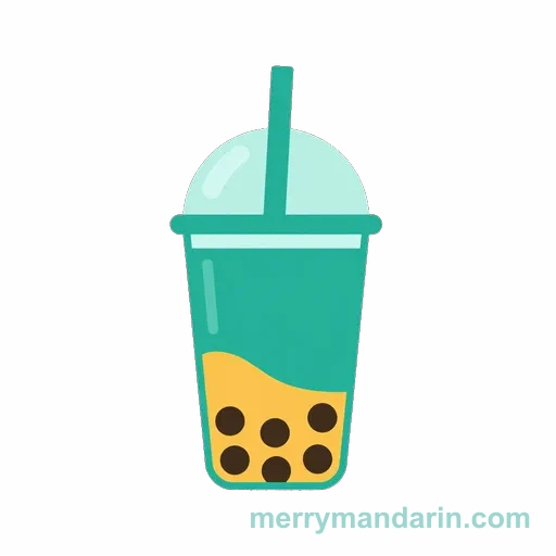 A takeaway milk tea cup with tapioca pearls and a straw