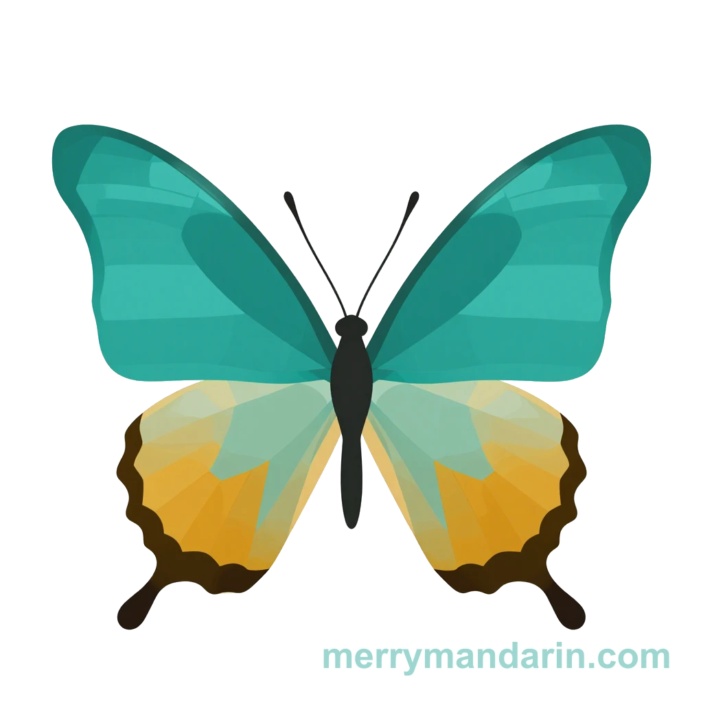 Illustration of a butterfly, the Chinese word 蝴蝶 (húdié)