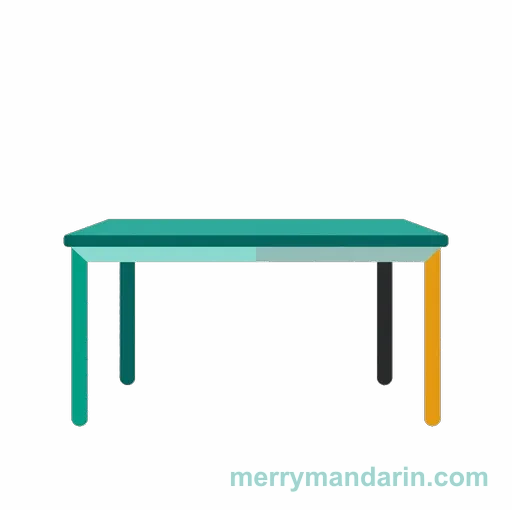 Illustration of a coffee table, the Chinese word 茶几 (chájī)
