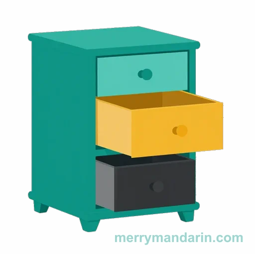 Illustration of a drawer, the Chinese word 抽屉 (chōuti)