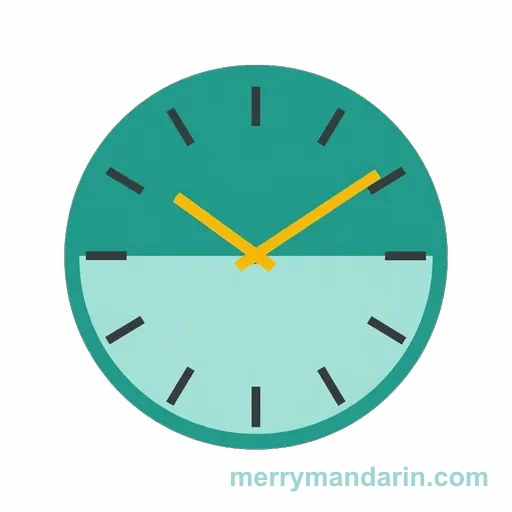Illustration of a wall clock, the Chinese word 挂钟 (guàzhōng)