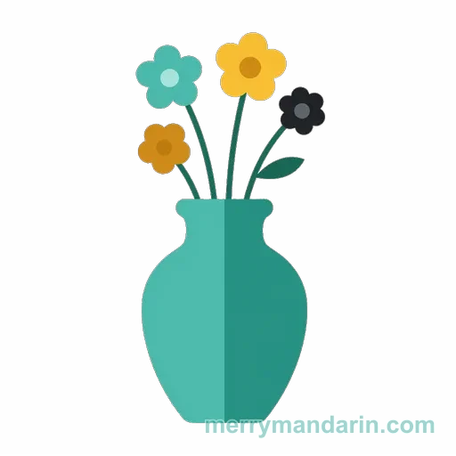 Illustration of a vase, the Chinese word 花瓶 (huāpíng)