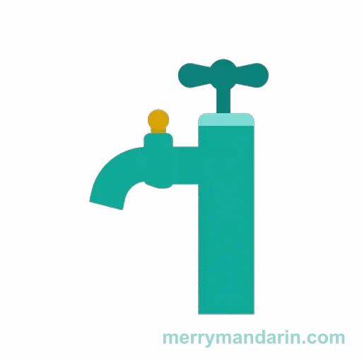Illustration of a faucet, the Chinese word 龙头 (lóngtóu)