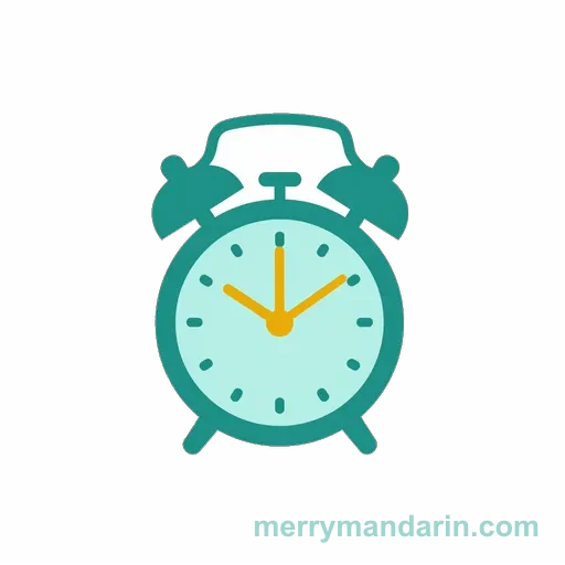 Illustration of an alarm clock, the Chinese word 闹钟 (nàozhōng)