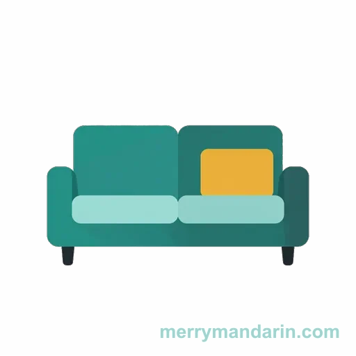 Illustration of a sofa, the Chinese word 沙发 (shāfā)