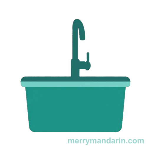 Illustration of a bathroom sink, the Chinese word 水槽 (shuǐcáo)