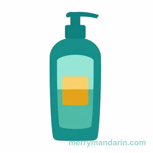 Illustration of a shampoo bottle, the Chinese word 洗发水 (xǐfàshuǐ)