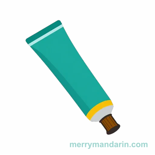 Illustration of toothpaste, the Chinese word 牙膏 (yágāo)
