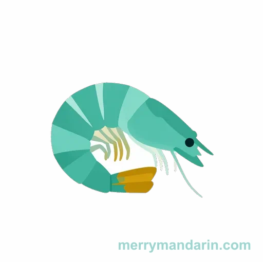 A curled shrimp with a segmented shell and antennae