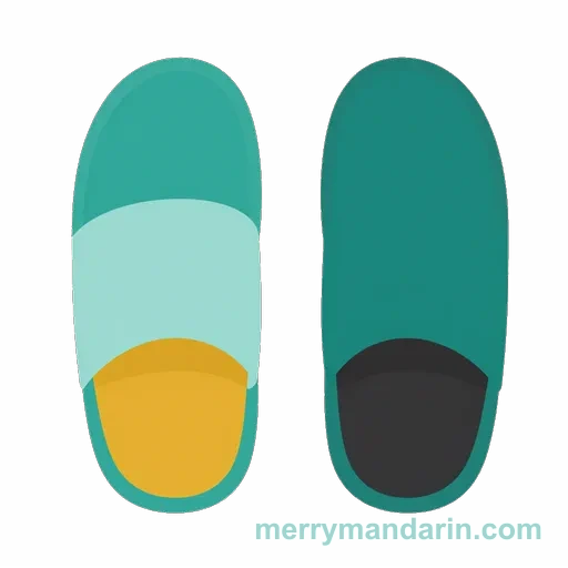 A matching pair of illustrated slippers