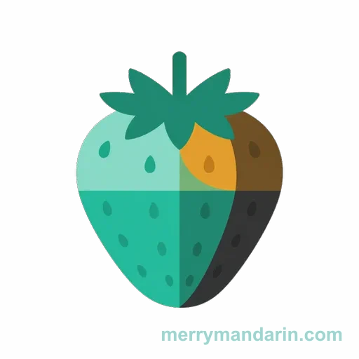 Illustration of a strawberry, the Chinese word 草莓 (cǎoméi)