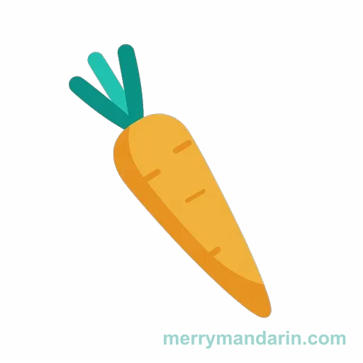 Illustration of a carrot, the Chinese word 胡萝卜 (húluóbo)