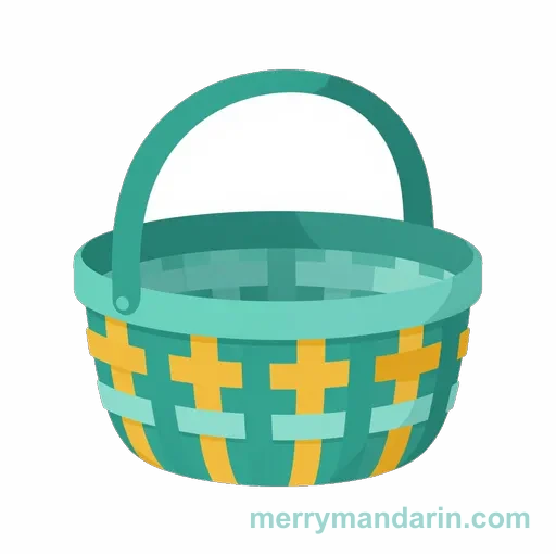 Illustration of a basket, the Chinese word 篮子 (lánzi)