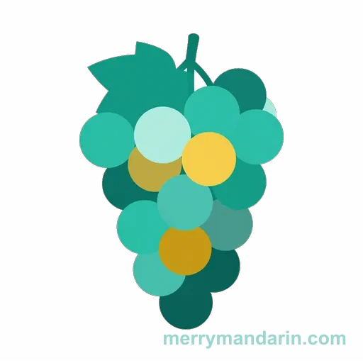 Illustration of grapes, the Chinese word 葡萄 (pútáo)
