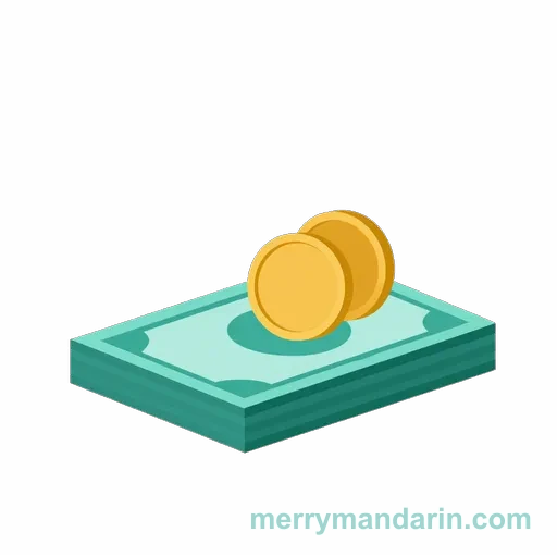 Illustration of money, the Chinese word 钱 (qián)