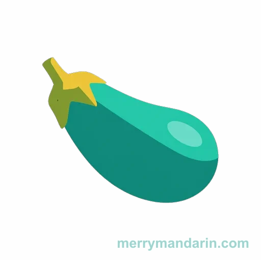 Illustration of an eggplant, the Chinese word 茄子 (qiézi)