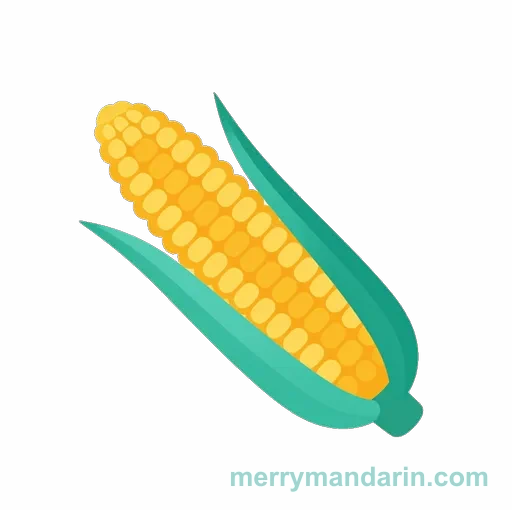 Illustration of corn, the Chinese word 玉米 (yùmǐ)