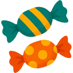 Two wrapped candies