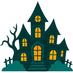 Dark house with glowing windows