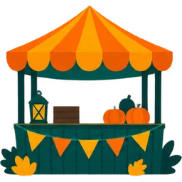 Orange canopy market stall