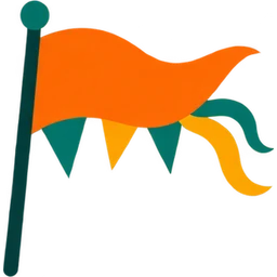 Orange parade flag